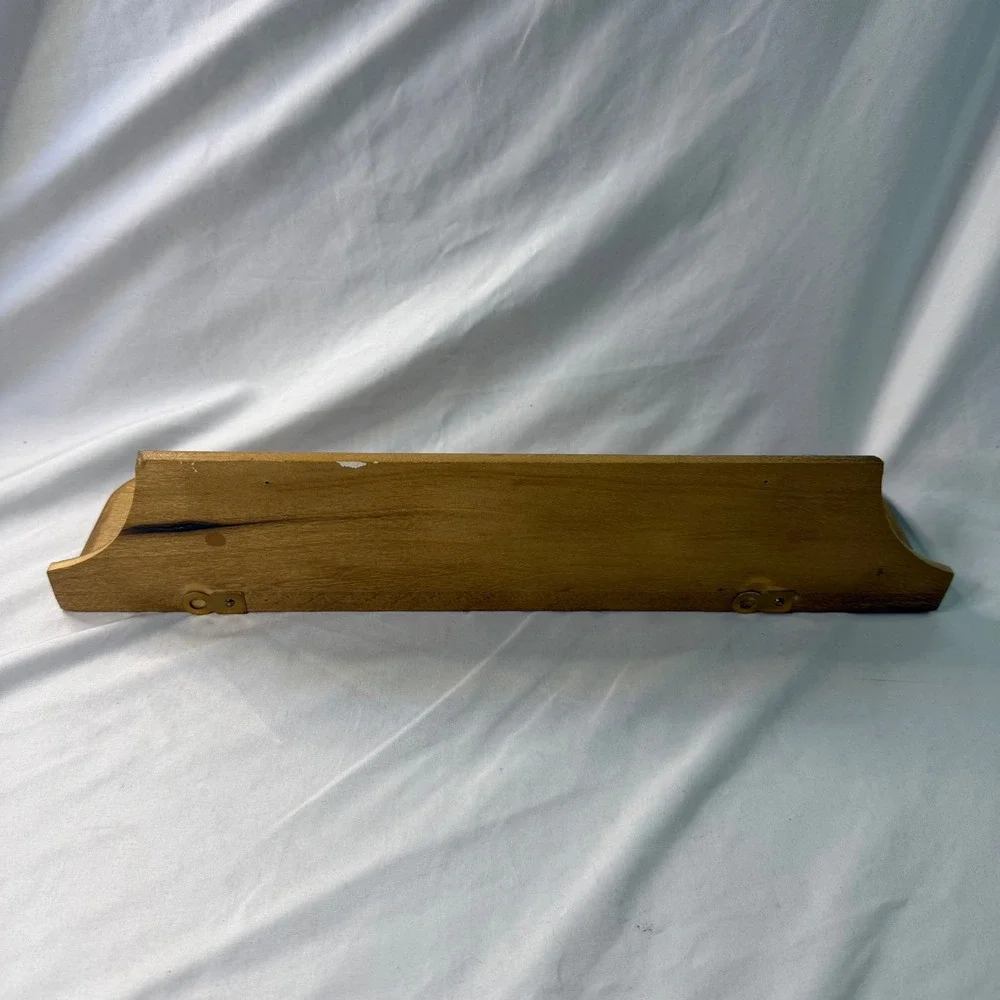 Vintage Handmade Wooden Wall Shelf Rustic Brown Floating Display Ledge 15.5 Inch